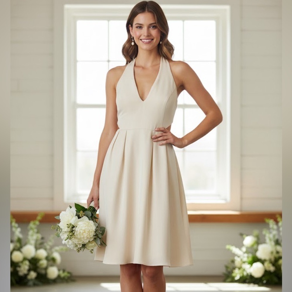 NWT J. Crew 100% Silk Halter Special Occasion Formal Party Dress, Size 4
